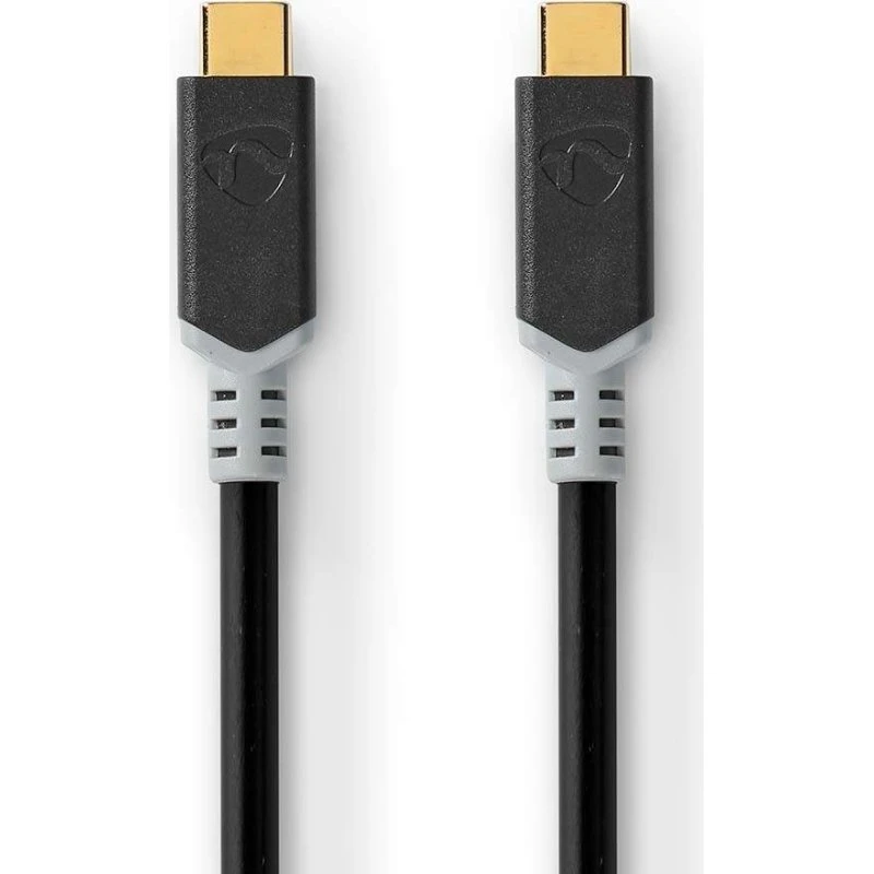 Nedis USB-C til USB-C 1m 100W 20 Gbps Guldplateret Antracit