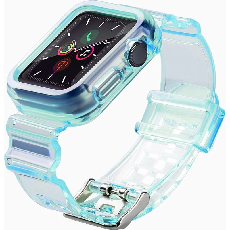 Hurtel Silicone Band Strap Bracelet Case Strap Light for Apple Watch 40mm - Blå