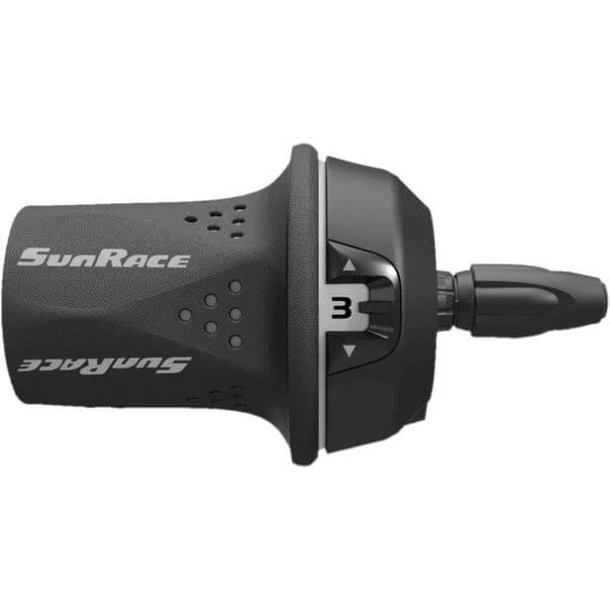 SunRace TSM21 Venstre Twist-greb 3-speed, grå/hvid