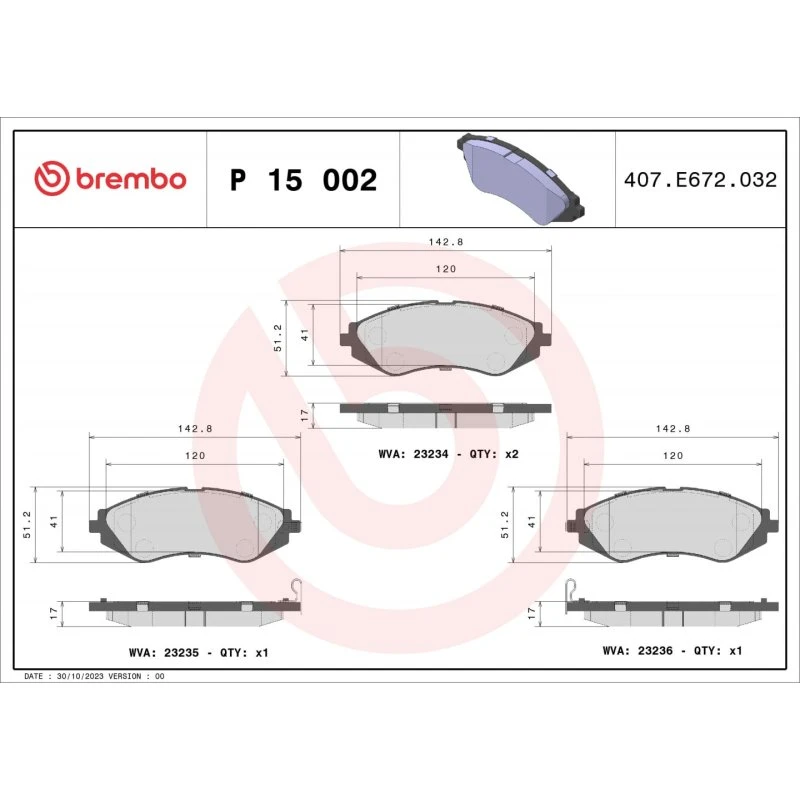 Brembo Bremseklodser P 15 002 for Chevrolet & Daewoo