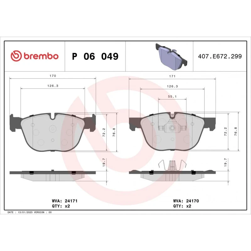 Brembo Bremseklodser P 06 049, Akselsæt til BMW X4/X5/X6