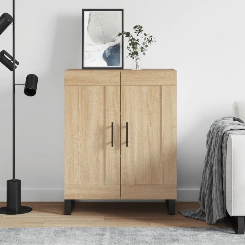 vidaXL Skænk 69,5x34x90 cm Konstrueret Træ Sonoma-Eg