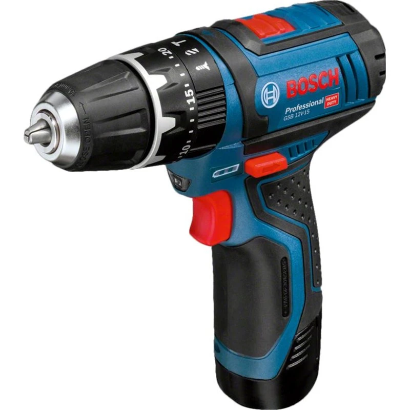 Bosch GSB 12V-15 Professional 12V Hammerbor med 2 batterier