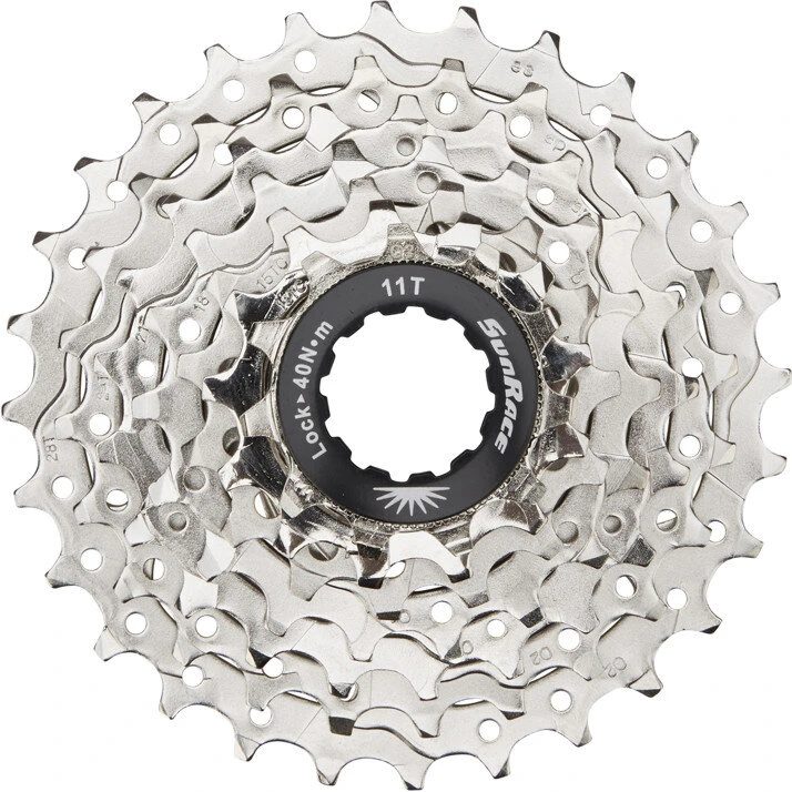 SunRace CSM63 7-speed kassette 12-28T (nikkel)