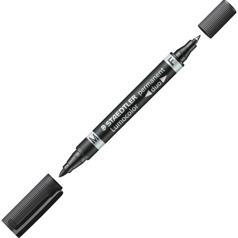 Staedtler Lumocolor duo Dobbeltspids-markør Sort 1,5 mm / 0,6 mm