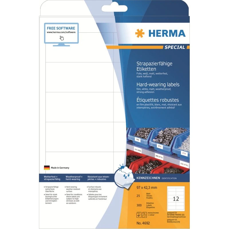 HERMA Special Filmmærkater 97 x 42,3 mm, 300 stk
