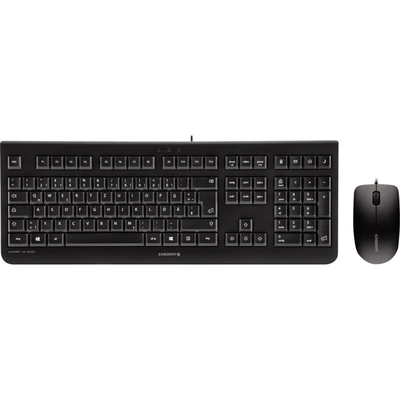 Cherry DC 2000 Tastatur & Mus-sæt, Nordisk, Sort