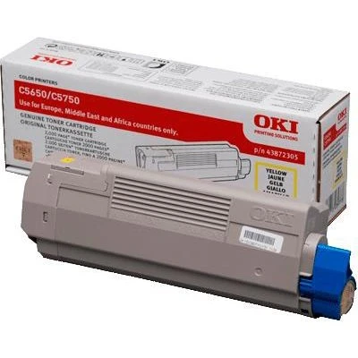 OKI 43872305 Gul Toner, 2000 sider