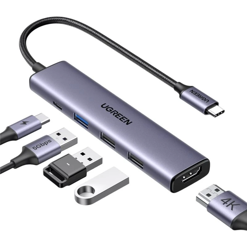 Ugreen USB-C Dockingstation med HDMI og 5-in-1 forbindelser