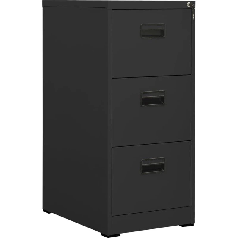 vidaXL arkivskab 46x62x102,5 cm stål antracitgrå med 3 skuffer