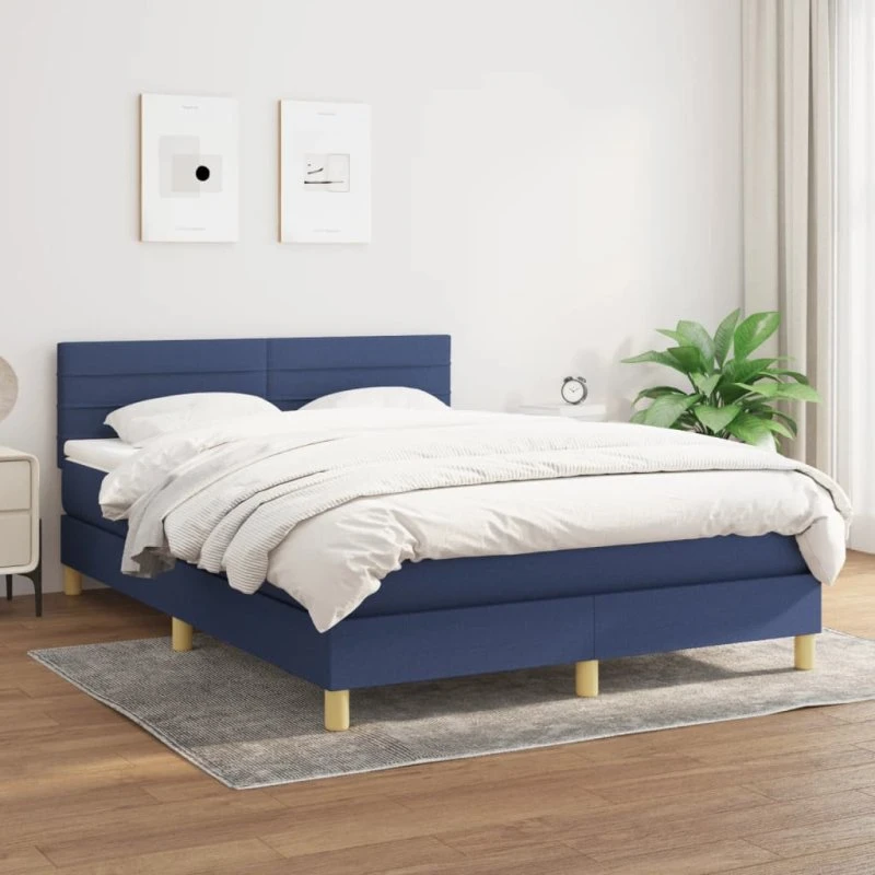 vidaXL Kontinentalseng 140x190 cm med Madras, Blå