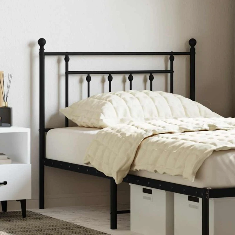 vidaXL Sengegavl 90 cm Metal Sort