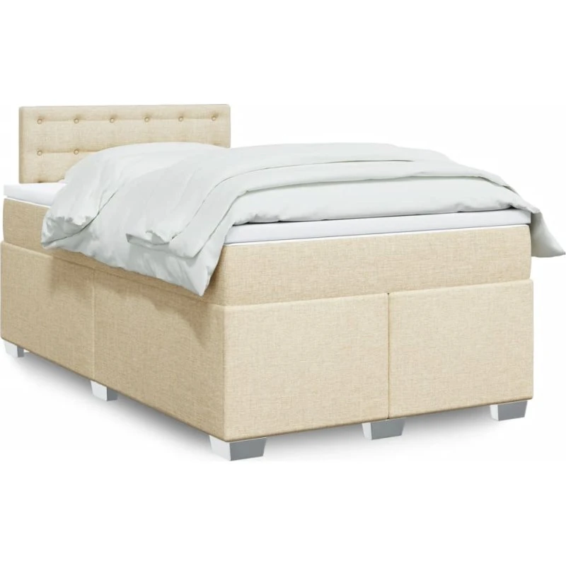 vidaXL Kontinentalseng 120x190 cm Creme med Pocketfjedermadras