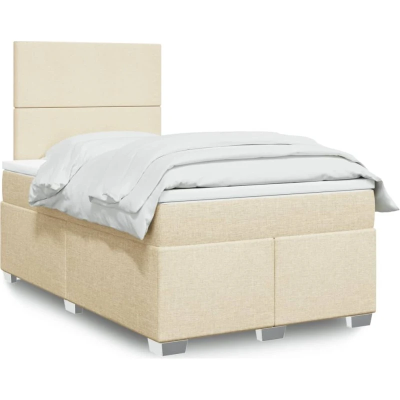 vidaXL Kontinentalseng 120x190 cm Creme med Pocketfjedermadras