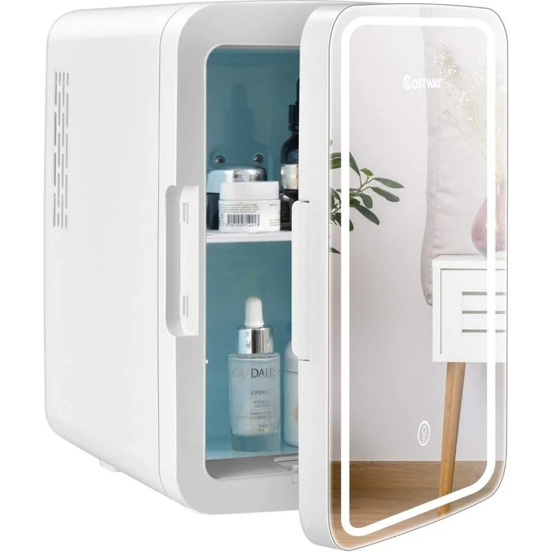 Frost & Chill Minikøleskab 10 L med LED-spejl, Hvid