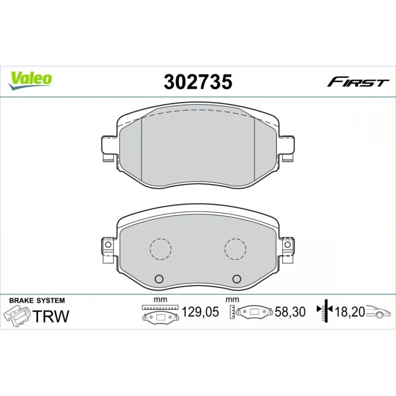 VALEO Bremseklodser 302735 til RENAULT MEGANE IV