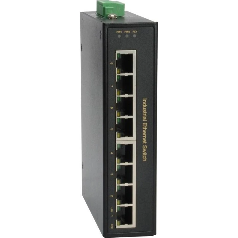 LevelOne IFP-0801 8-port PoE Switch med 4 PoE+ port, -40°C til 75°C