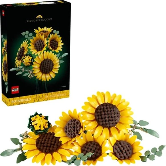 LEGO Botanicals Solsikkebuket 11502 – 686 dele, gul og grøn