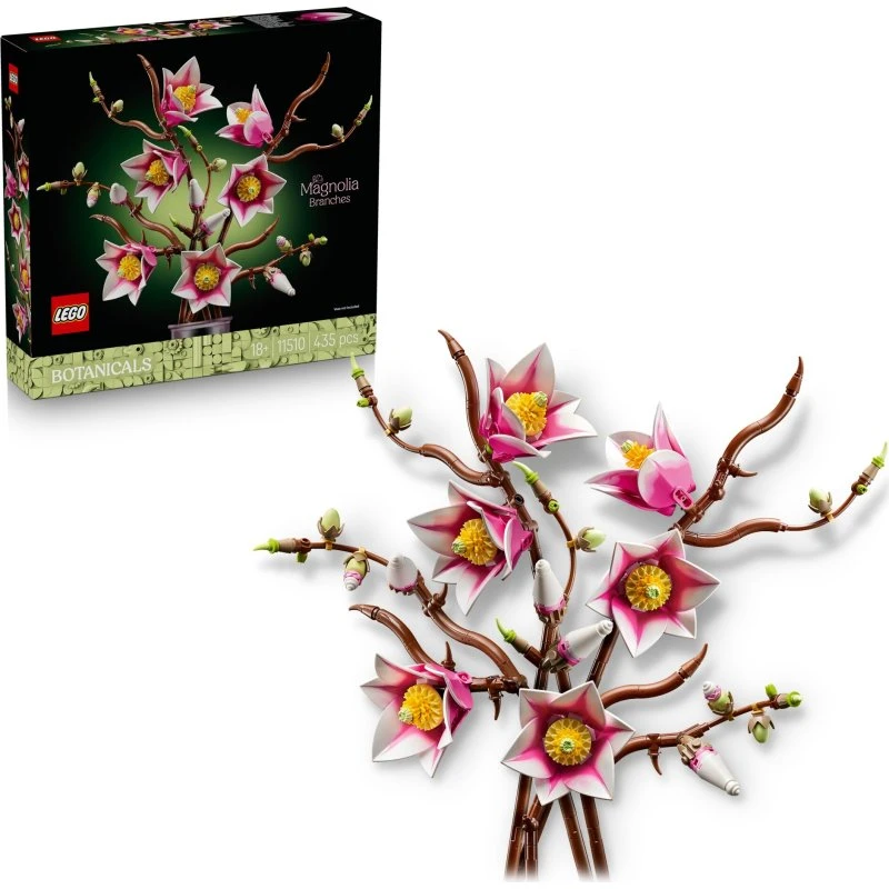 LEGO Botanicals Magnoliagrene 11510 – 435 dele, grøn og lyserød