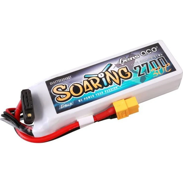 Gens ace G-Tech Soaring 2700mAh 11.1V 30C 3S1P LiPo-batteri (XT60)
