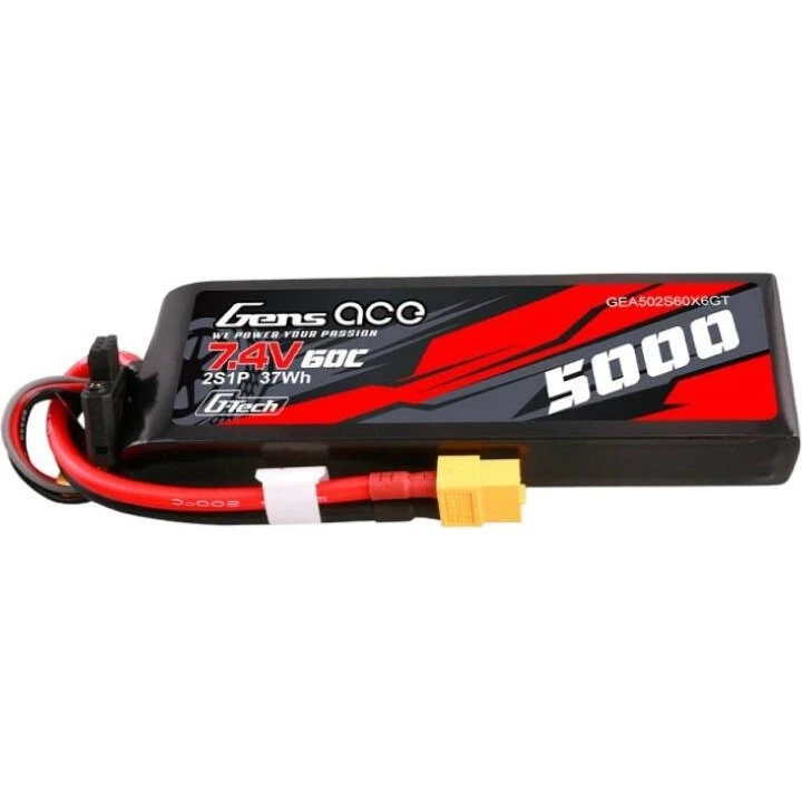 Gens ace G-Tech 5000mAh 7.4V 60C 2S1P Lipo Batteri med XT60