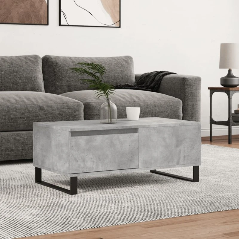 vidaXL sofabord 90x50x36,5 cm konstrueret træ betongrå
