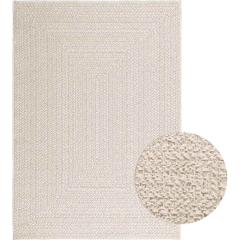 vidaXL ZIZUR 120x170 cm gulvtæppe jute-look indendørs og udendørs