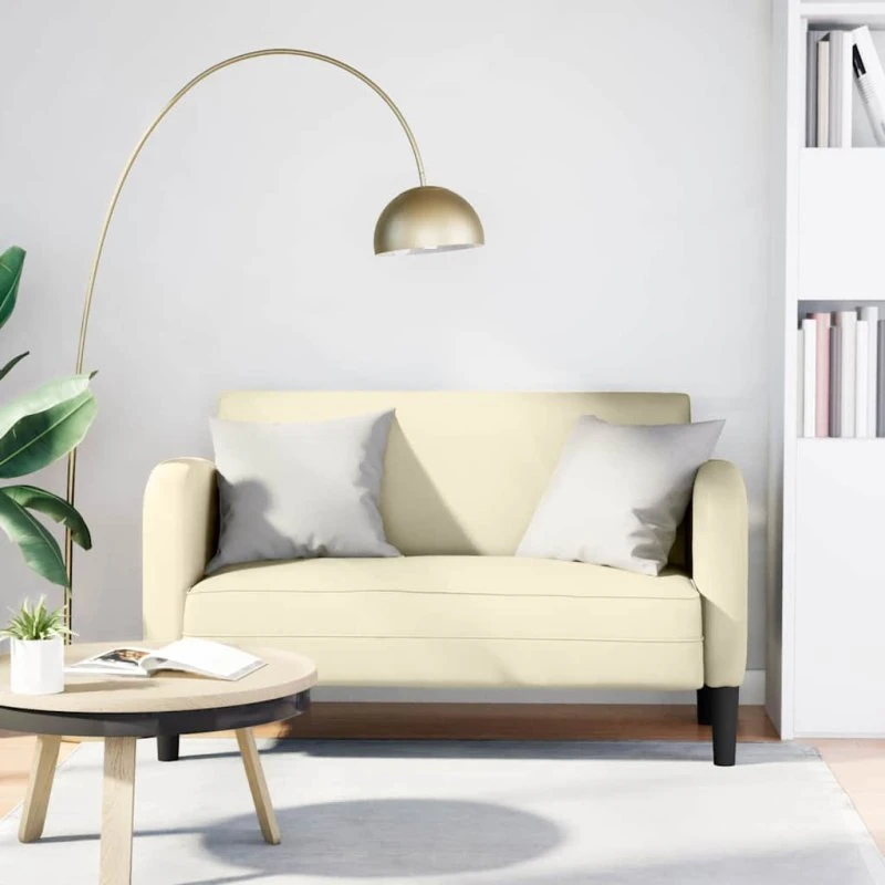 vidaXL Elskovssofa 110 cm kunstlæder cremefarvet