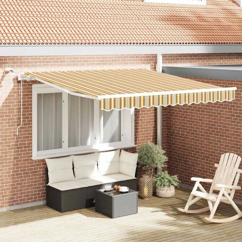 vidaXL Automatisk Utrækkelig Markise 350 x 250 cm Flerfarvet
