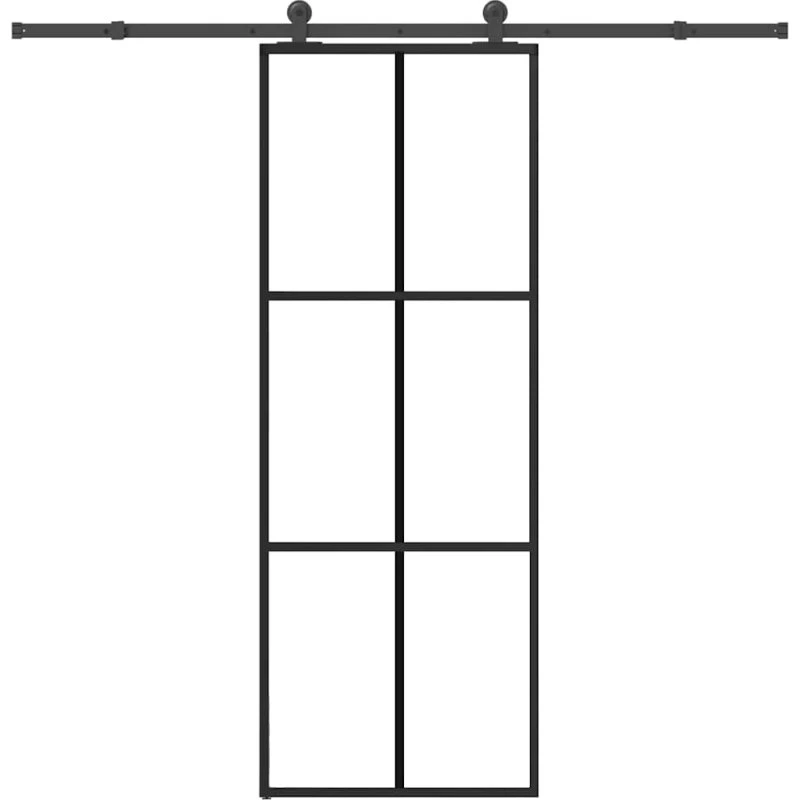 vidaXL Skydedør 76x205 cm med sikkerhedsglas og aluminiumsramme