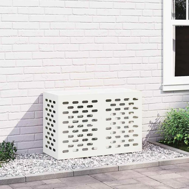 vidaXL Air Conditioner Cover Hvid 90 x 40 x 60 cm Stål