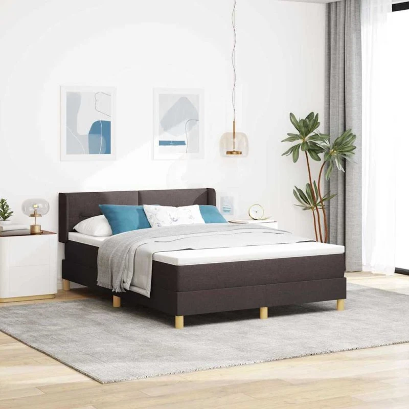 vidaXL Box Spring Seng Mørk Brun 190 x 140 cm