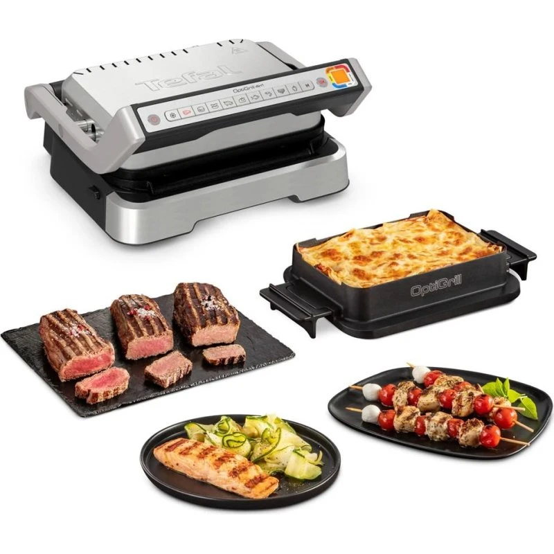 Tefal OptiGrill 4-i-1 GC774D30, Sort/Sølv, 2100W