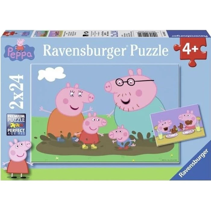 Ravensburger Gurli Gris Familieliv 2x24 Brikker Puslespil, 4+ år