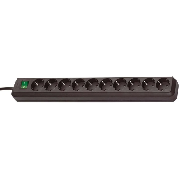 Brennenstuhl Eco-Line 10-vejs 3 m Sort TYPE F