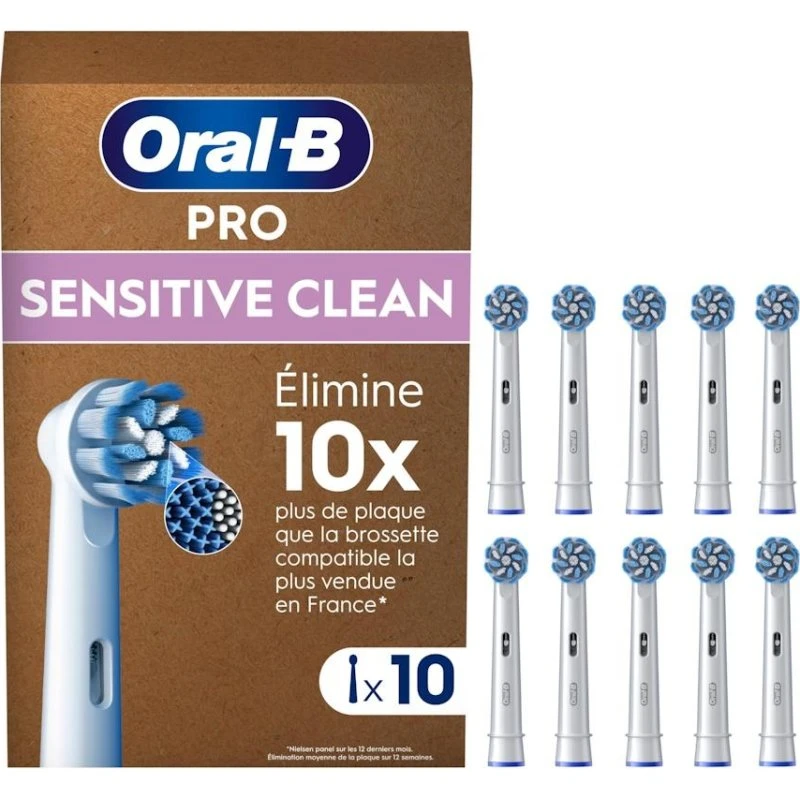 Oral-B Pro Sensitive Clean Børstehoveder Hvid, 10 stk