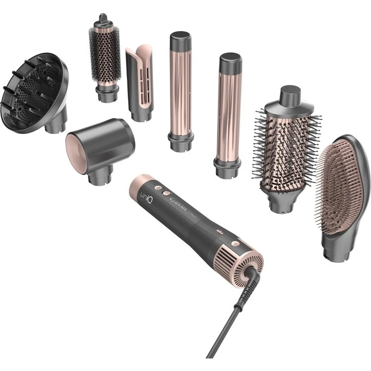 Gama Professional Uniq Vibrance 8-in-1 Multistyler, Grå/Lyserød, 1500 W