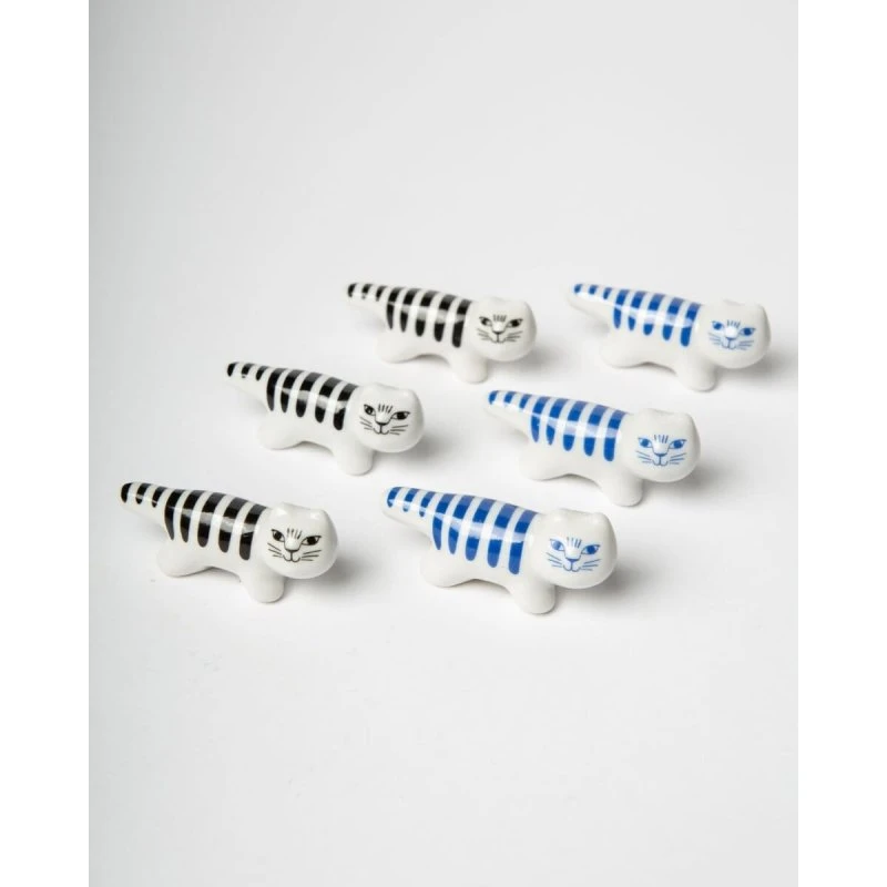 Blogo Smart Pippo Spisepindeholder - Keramik, Katte, 6 stk.