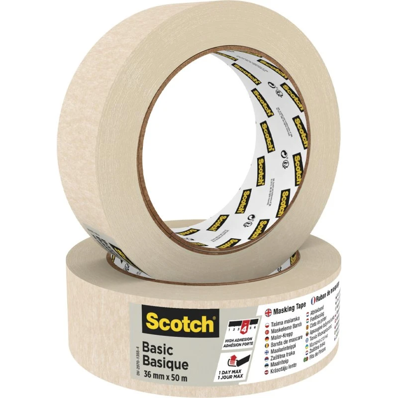 3M Scotch Basic Afdækningstape 36mm x 50m - Beige