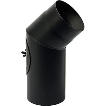 Metalbestos 130 mm Sort Knærør 45° med Renseklap
