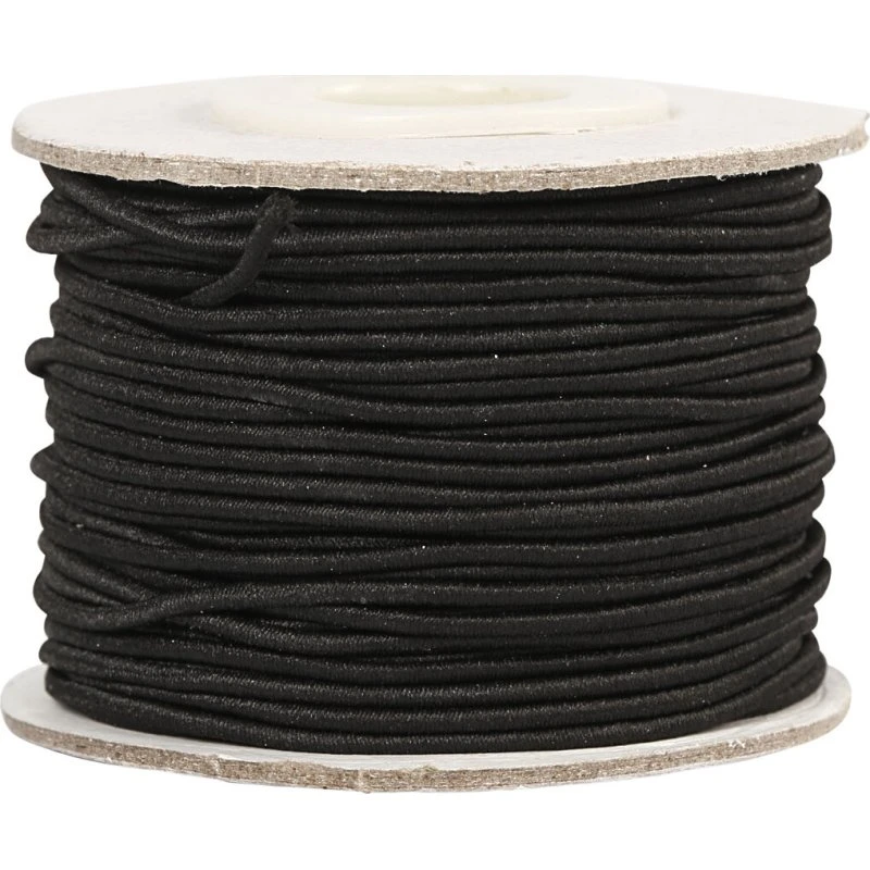 Creativ Company Elastiksnor 1mm, 25m, Sort