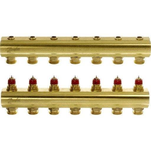 Danfoss FHF-7 1" gulvvarme fordelerrør, 7 kredse