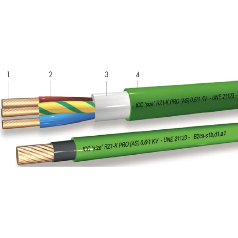 B2CA Kabel 5G1,5 Rz1-K 500M Grøn Tromle