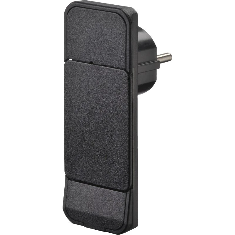 Smart Plug, Flad Stikprop, Sort