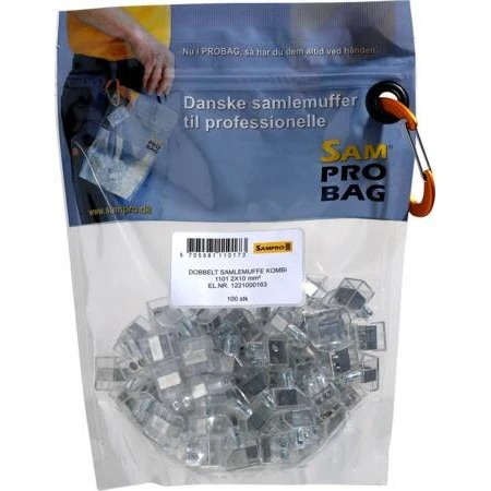 Probag Dobb. Samlemuffe 2x10 mm², 100 stk