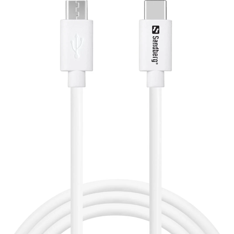 Sandberg USB-C til MicroUSB 1m Hvid