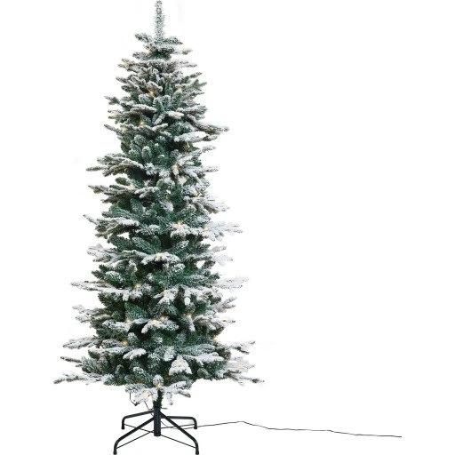 Nordic Winter kunstigt juletræ med lys, 180 cm, sneeffekt