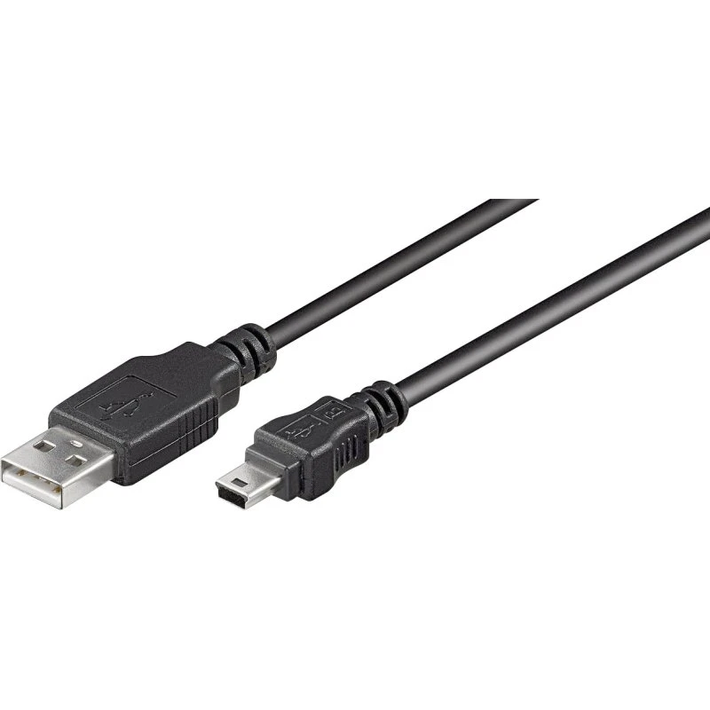 Usb Kabel, USB-A til Mini USB B, 1,8M, Sort