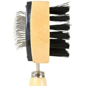 Trixie dobbeltsidet hundebørste med træskaft 10x18 cm