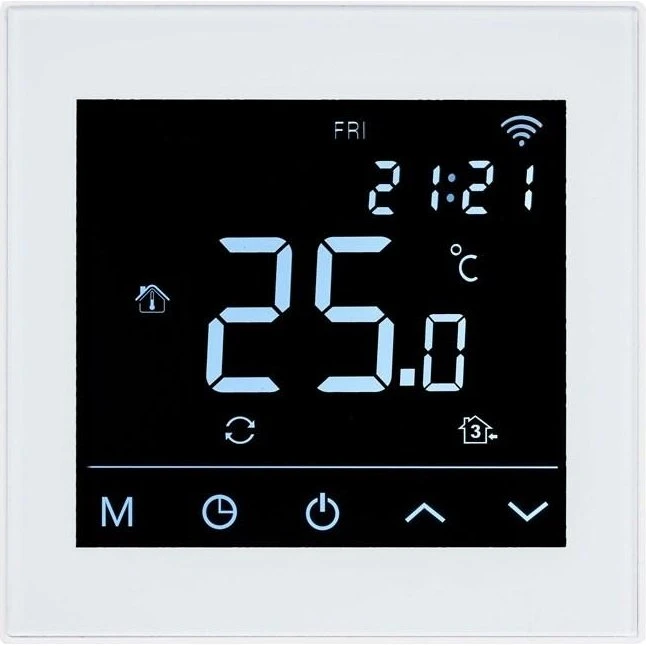 Heatcom HC91 WiFi-termostat, hvid, smart styring af el-gulvvarme